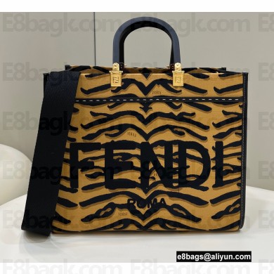 Fendi Tiger motif fabric Sunshine Medium Shopper Tote Bag 2022