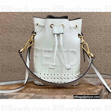 Fendi Mon Tresor Mini Bag White with decorative Stitching 2022