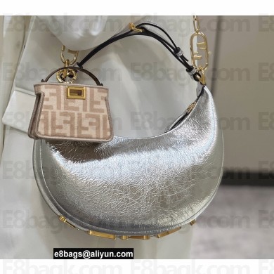 Fendi leather Fendigraphy Small Hobo Bag Silver 2022