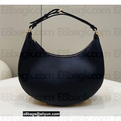 Fendi leather Fendigraphy Small Hobo Bag Black 2022