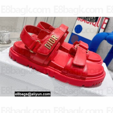 Dior Lambskin DiorAct Sandals Red 2022
