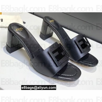 Fendi Leather Baguette Mules Black 2022