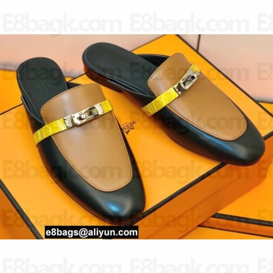 Hermes Kelly Buckle Oz Mules with Crocodile Belt 05