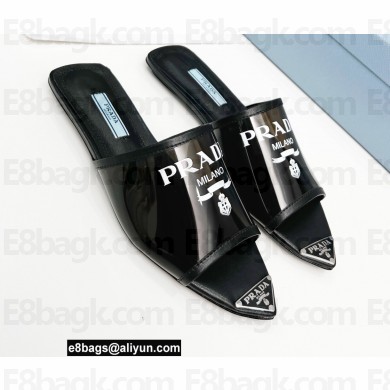 Prada Logo-print Plexiglas PVC Slides Black 2022
