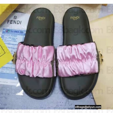 Fendi Feel Satin Slides Pink 2022