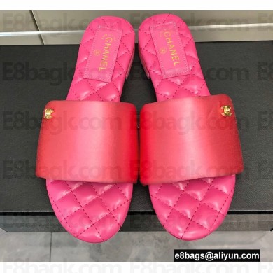 Chanel Satin Mules G38858 Pink 2022
