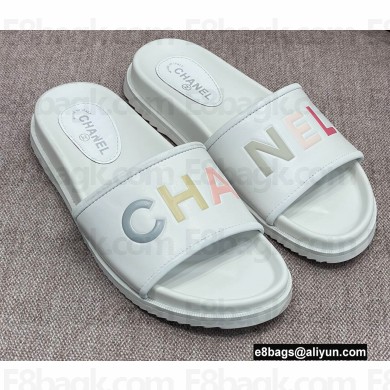 Chanel Lambskin Mules G38933 White 2022