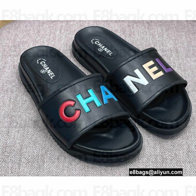 Chanel Lambskin Mules G38933 Black 2022