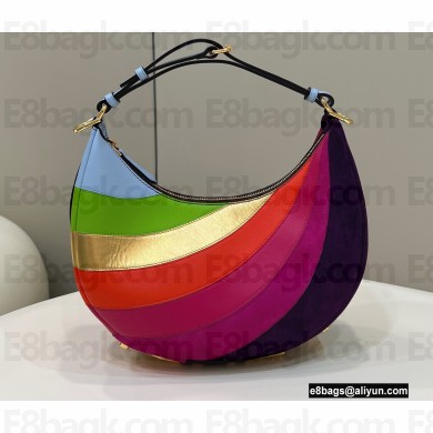 Fendi leather Fendigraphy Small Hobo Bag with multicolor inlay 2022