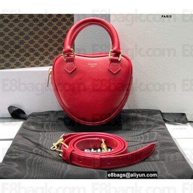Celine MEDIUM HEART Bag in Smooth Calfskin Red 2022