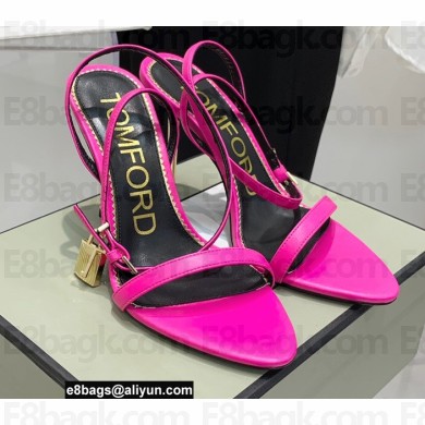 Tom Ford Heel 10.5cm Padlock Pointy Naked Sandals Leather Fuchsia 2022