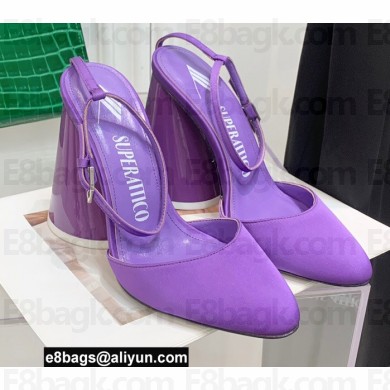 The Attico Heel 9.5cm Luz Slingbacks Satin Violet 2022