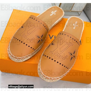 Louis Vuitton Perforated Calf Leather Starboard Flat Espadrilles Slippers Nude 2022