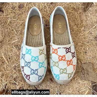 Gucci Multicolor GG Linen Canvas Espadrilles 2022