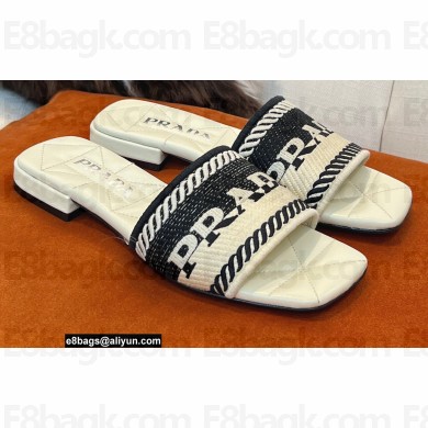 Prada Embroidered fabric slides 05 2022