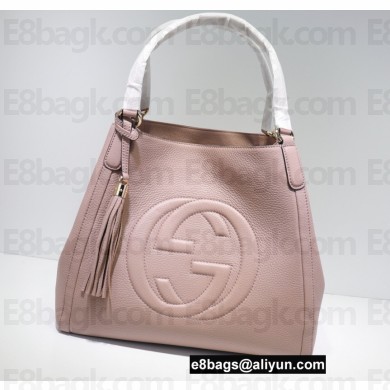 Gucci Soho Tassel Leather Shoulder Bag 282309 Nude Pink