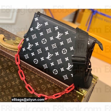 Louis Vuitton Monogram-embossed Lambskin Coussin PM Bag M59398 Black/White