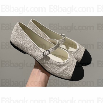 Chanel Ballerinas G38897 Glitter White 2022
