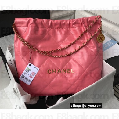 Chanel Shiny Calfskin CHANEL 22 Handbag AS3261 Pink 2022