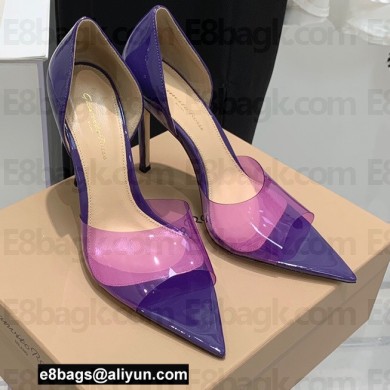Gianvito Rossi Heel 10.5cm TPU BREE Plexi Sandals PVC Purple 2022