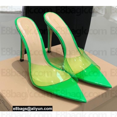 Gianvito Rossi Heel 10.5cm TPU Plexi ELLE Mules PVC Green 2022
