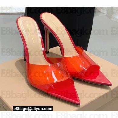 Gianvito Rossi Heel 10.5cm TPU Plexi ELLE Mules PVC Red 2022