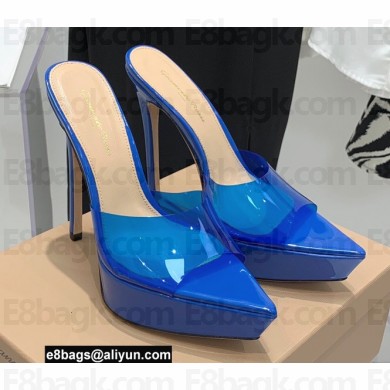 Gianvito Rossi Heel 13.5cm Platform 3cm TPU Plexi BETTY Mules PVC Blue 2022