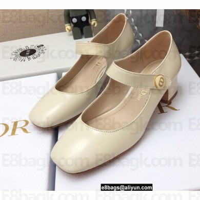 Dior Heel 4cm Calfskin D-Doll Pumps Creamy 2022