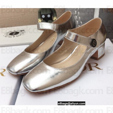 Dior Heel 4cm Calfskin D-Doll Pumps Silver 2022