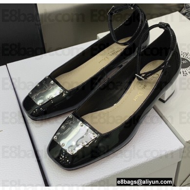 Dior Heel 3.5cm Patent Calfskin La Parisienne Pumps Black 2022
