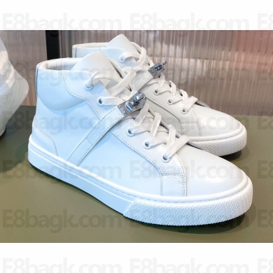 Hermes Kelly buckle Calfskin Daydream High-top Sneakers White 2022