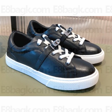 Hermes Kelly buckle Calfskin Day Sneakers Black 2022