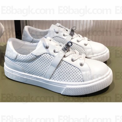 Hermes Kelly buckle perforated Calfskin Day Sneakers White 2022