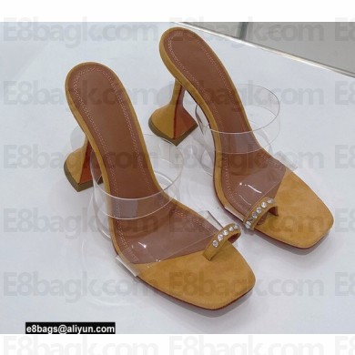 Amina Muaddi Heel 9.5cm Crystals Sami Sandals PVC 04 2022