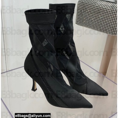 Jimmy Choo Heel 9cm JIMMY CHOO/MUGLER Sheer Spiral Stretch Fabric Sock Ankle Boots 01 2022