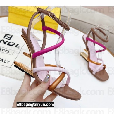 Fendi First Nappa Leather Cross-over Bands And Ankle Strap High-heeled Sandals Brown 2022