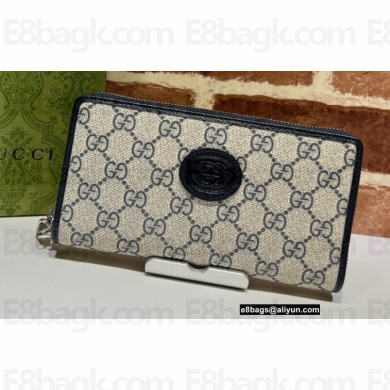Gucci Zip around wallet with Interlocking G 673003 Blue