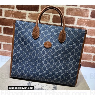 Gucci Medium tote bag with Interlocking G 674148 GG Denim Blue