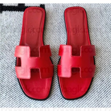 Hermes Oran Flat Sandals in Swift Box Calfskin 82