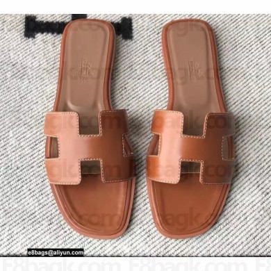Hermes Oran Flat Sandals in Swift Box Calfskin 02