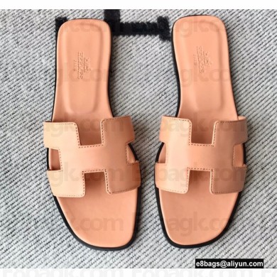 Hermes Oran Flat Sandals in Swift Box Calfskin 38