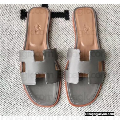Hermes Oran Flat Sandals in Swift Box Calfskin 55