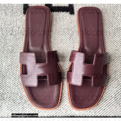 Hermes Oran Flat Sandals in Swift Box Calfskin 09