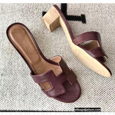 Hermes Heel 5cm Oasis Sandals in Swift Box Calfskin 34