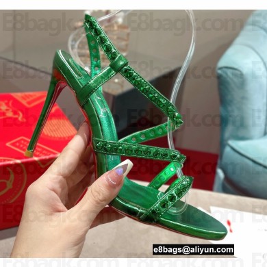 Christian Louboutin Heel 10cm Spikita Strap Sandals Green 2022