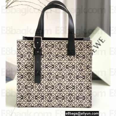 Loewe Buckle Tote Bag in Anagram jacquard and calfskin White 2022