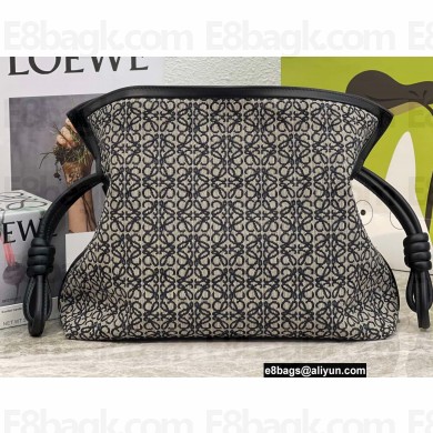 Loewe Medium Flamenco Clutch Bag in Anagram jacquard and calfskin Black 2022