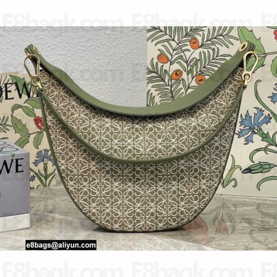 Loewe Luna bag in Anagram jacquard and classic calfskin Green 2022