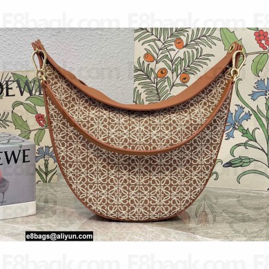 Loewe Luna bag in Anagram jacquard and classic calfskin Brown 2022