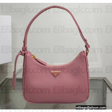 Prada Saffiano leather Mini Hobo Bag 1BC204 Pink 2022